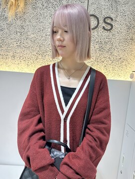 オプス 大名店(Ops) ◆ホワイトパールピンク×切りっぱなしボブ