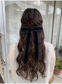 ゆる巻き超ロングハーフアップ