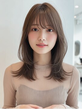 リンク(Link Hair&Spa) くびれレイヤー/ココアベージュ/顔周りカット