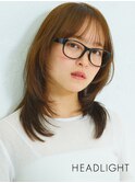 ミディアムレイヤーハッシュカット大人小顔くびれ似合わせ韓国