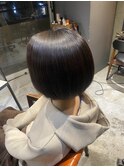 20代30代ミニボブココアブラウン小顔美肌ストレート丸み