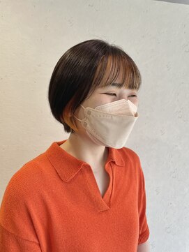 エヌプラス(N+) 黒髪グラデヘアーオリーブグレー小顔に見せるヘアココアベージュ