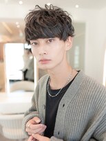 アッシュブラック/マッシュパーマ/刈り上げ/ツーブロック