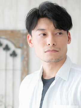 グルーミングサロン バーバー キャッスル 北浦和西口(Grooming salon Barber Castle) アッシュブラックで簡単スタイリングな耳だしショートW北浦和