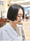 ボブ/ミニボブ/銀座/前上がり/顔周りレイヤー/ショートボブ/黒髪