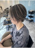 バレイヤージュベージュ×ショート