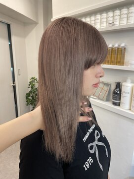 ペレ 渋谷(PELE) デザインカラー/レイヤーカット/ウェットヘア/オリーブベージュ