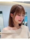大人ボブ銀座レイヤーカット有楽町ミディアムボブベージュ