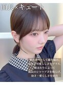 面長小顔ミディアムレイヤーフェミニンロングメルティーカラー