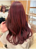 ワインレッドカラー/ブリーチなしカラー