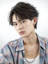 エイド 本店(aid)&nbsp;毛流れセンターパート束感フェザーパーマアップバングツーブロ