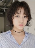 天神大名今泉ボブミディアムパーマ小顔レイヤー顔まわりカット