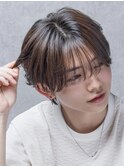 シースルーラウンドマッシュ韓国ヘア心斎橋