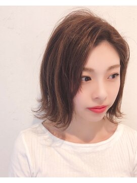 ザブックハンドサロン(The book hand salon) ベージュ×ハイライト×ボブ