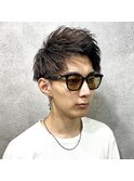 アップバング メンズショート メンズカット 刈り上げ 短髪