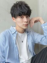 イオ 本厚木(io) 黒髪マッシュニュアンスパーマビジネスメンズカット刈り上げ