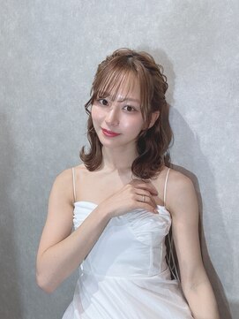 アンプル 天神店 オリーブベージュ　ミルクティーカラー　アレンジ　ミディアム