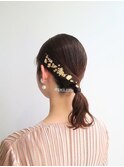 ★タイトポニーに金箔ヘアはいかが？