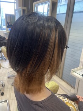 ビス ヘア アンド ビューティー 西新井店(Vis Hair＆Beauty) くびれボブミニウルフ透明感ベージュカラー
