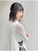 丸型さんも似合うボブでも簡単アレンジハーフアップ