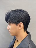 メンズセンターパートニュアンスパーマメンズパーマ