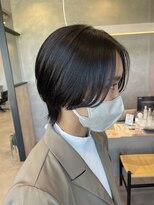 アチーブリス(achieve Liss)&nbsp;小顔ハンサムショート似合わせカット黒髪センターパート20代30代