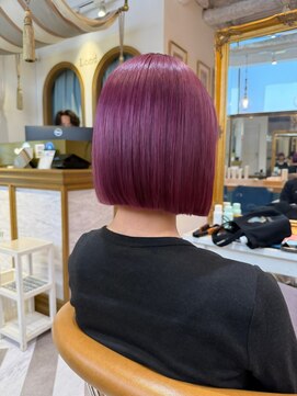 ロンドアベニール 北千住(Lond avenir) ブリーチなしチェリーブラウン髪質改善縮毛矯正酸性ストレート