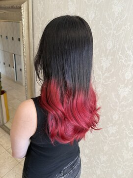 ヘアスタジオ アルス 御池店(hair Studio A.R.S) 個性的グラデーションレッド