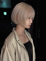 サンクマーケット 渋谷(cinq MARKET)&nbsp;渋谷ブリーチカラータッセルボブミルクティーベージュ韓国カラー