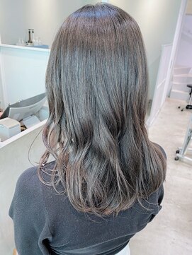 小顔黒髪オリーブグレーココアベージュボブ髪質改善ブリーチ新宿