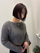 グラッド(glad)&nbsp;艶ボルドー×ミニマムストレートボブ
