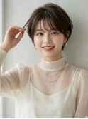 大人可愛い30代40代50代小顔マッシュショート丸みショート