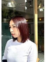 パームスヘアー(Palms Hair)&nbsp;秋冬の深みを楽しむつやレッドボブ