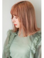 外ハネボブ　×　ベビーピンク　ハイトーン　くすみピンク　小顔