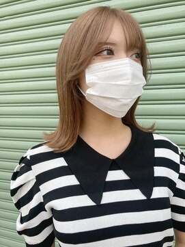 イロプラスソイ(iro + soi) ▲秋大人気！マロンベージュ×サラッと外ハネセミディ▲