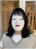 【coma中野】暗髪グレージュふんわりミディアム