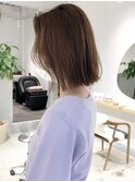 大人カジュアル切りっぱなし外はねボブ