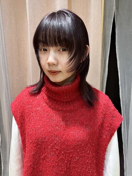 ジェノ(JENO by apish) 黒髪/グレーベージュ/レイヤーロング/前髪パーマ