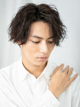 モッズヘア メン 新所沢店(mod's hair men) グレーベージュくせ毛風ソバージュでセクシーミディアムA新所沢