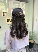 ハーフアップスタイル