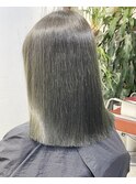 ブリーチ不使用オリーブグレージュ　ビフォーアフター