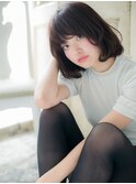 mod's姪浜/小顔似合わせカット抜け感くせ毛風パーマAラインボブi