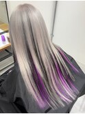 ホワイトカラー×パープル|ダブルカラー×シールエクステ