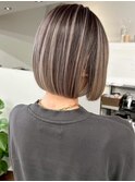 ハイライトバレイヤージュダブルカラーショートカット30代40代