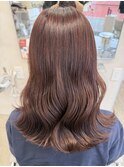 髪質改善カラー×ピンクブラウン