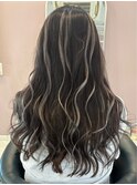 韓国ヘアーハッシュカットレイヤーカットハイライトカラー