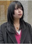 黒髪レイヤーカットに顔まわりニュアンス♪