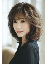 シャルマン 銀座(Charumante) 40代50代 外ハネショートボブ×白髪ぼかしハイライト