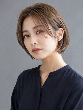 トリニティ(trinity) 髪質改善カラー 白髪ぼかし ベージュ ショートボブ 豊見城