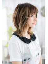 ミック ヘアアンドビューティー 大山店(miq Hair&Beauty) 外国人風インナーハイライトイヤリングカラー小顔くびれミディc1